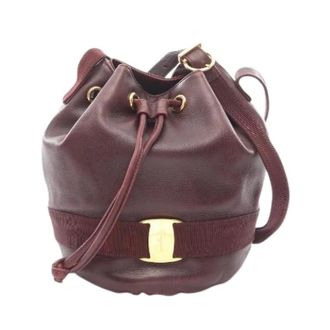 Ferragamo Pre-owned Bucket Bags, female, Red, Size: ONE SIZE Pre-owned Vara Ribbon Shoulder Bag