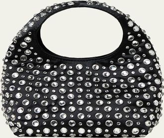 Loeffler Randall Kenzie Mini Crystal-Studded Satin Top-Handle Bag