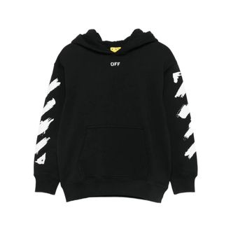 Off-white Hooded Graphic Sweatshirt - male - Off White - Kids Sweatshirts - Black - 12 Y - Kids
