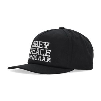 Obey Zwarte gebogen klep snapback pet - Heren - Petten - Zwart - ONE Size - Katoen - Accessoires