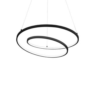 Netlighting OZ Dimmable Swirl 60cm Integrated LED Pendant Ceiling Light Black 3000K