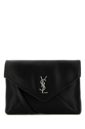 Saint Laurent Black Cassandre large crossbody bag