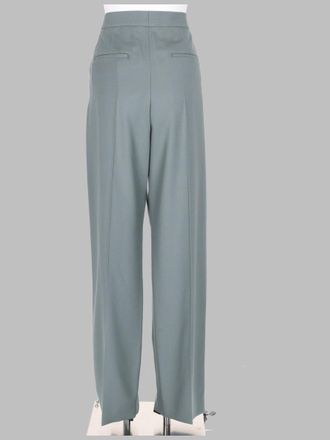 Chlo&eacute; Tailored Cigarette Wool Gabardine Trousers - Gray