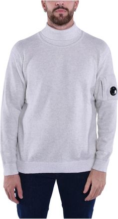 C.P. Company Fleece Gebreide Coltrui - Heren - Coltruien - Wit - L - Wol - Truien & Vesten