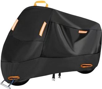 OEM Funda Impermeable Para Motocicleta - Funda Protectora Para Scooter - Protege El Veh&iacute;culo - Franjas Reflectantes - Xxxl - Negro