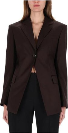 Helmut Lang Cutaway Blazer - Dames - Blazers - Bruin - 2XS - Wol - Jassen