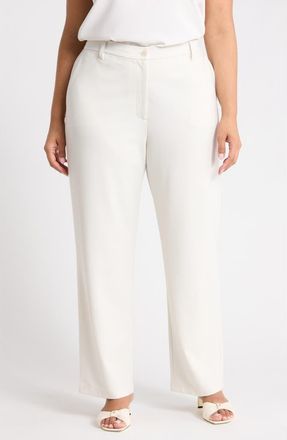 Eileen Fisher HIGH WAISTED STRAIGHT F/L TROU in Plaster at Nordstrom, Size 3X