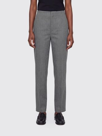 Alberta Ferretti Mid-Rise Chevron Wool-Blend Skinny Trousers