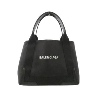 Balenciaga Pre-owned Tote Bags, female, Black, Size: ONE SIZE Pre-owned Navy Cabas tote bag