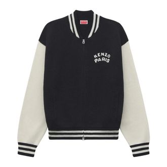 Kenzo Paris Emblem Varsity Cardigan - - Jackets - Uomo - Nero - XL
