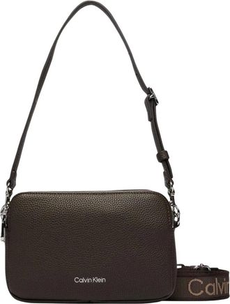 Calvin Klein Webbing 2x Strap Camera Bag - Dames - Tassen - Bruin - Maat: ONE Size