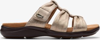 Clarks Kitly Slide Metallic Leather