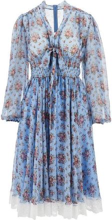 Dolce & Gabbana Bunch of flowers print chiffon midi dress Woman 40