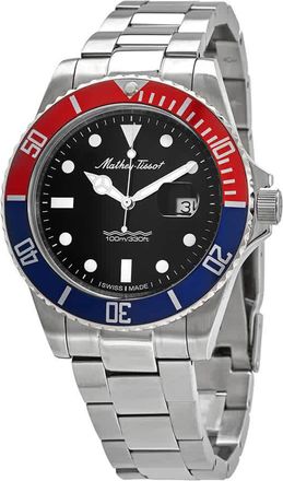 Mathey-Tissot Mathey Vintage Quartz Black Dial Pepsi Bezel Mens Watch H9010AR
