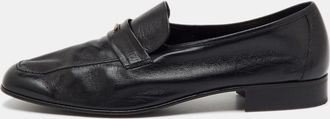 Bally Black Leather Logo Slip On Penny Loafers