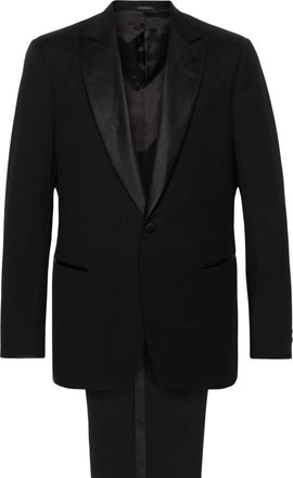 Giorgio Armani Single-Breasted Virgin Wool Satin Detail Suit