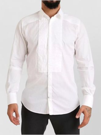Dolce & Gabbana cotton pleated front dress shirt