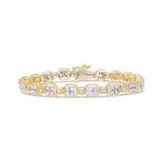 House of Brilliance 10K Yellow Gold 2.0 Cttw Diamond Square Link Bracelet - at Nordstrom