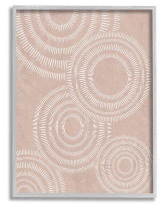 Stupell Industries Boho Circles Beige Pattern Framed Giclee Wall Art By Jj Design House Llc