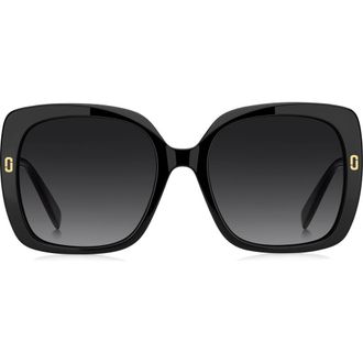 Marc Jacobs 56mm Square Sunglasses in Black/Dark Grey Sf at Nordstrom