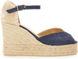 Castaner Bianca Espadrille Wedge - Dames - Sleehakken - Blauw - 35 EU - Katoen - Schoenen