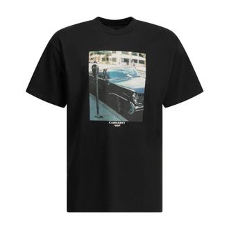 Carhartt Work in Progress Tops, Heren, Zwart, S, Katoen, Klassiek Auto Grafisch T-shirt
