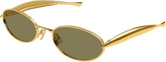 Bottega Veneta Sardine Zonnebril - unisex - Zonnebrillen - Geel - 57 MM - Accessoires