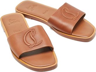 Christian Louboutin Sandali CL con suola piatta - Marrone