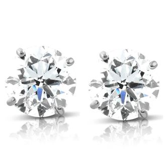 Pompeii3 1.70 cttw 14K White Round Cut Studs Earrings Screw Back