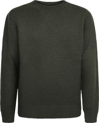Dell'Oglio Gc 3Ml Wm 3R 570 Crew Neck Knit - Heren - Ronde hals truien - Groen - M - Wol - Truien & Vesten