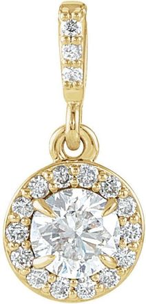 Diamond2Deal 14k Gold 3/8ct Lab-Grown Diamond Halo-Style Pendant