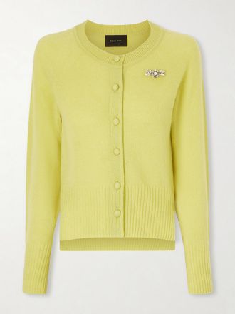 Simone Rocha Cardigan In Cashmere Con Decorazioni - Verde