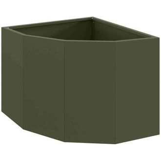 vidaXL Macetero de Esquina Verde oliva 45 x 45 x 35 cm Acero vidaXL