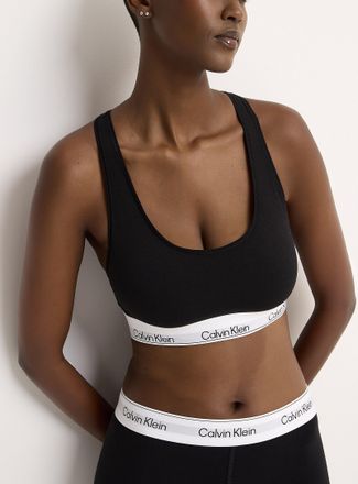 Calvin Klein Womens Logo band scoop-neck bralette