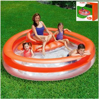 Trade Shop Trade Shop - Piscina Gonfiabile Rotonda Con Seduta E Schienale 232 X 229 X 63 Cm Esterno