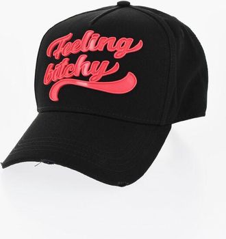 Dsquared2 Cotton Baseball Cap with Rubber Detail size Unica
