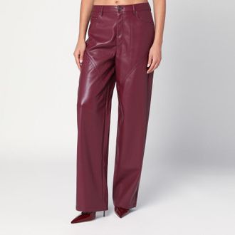 Rotate Bordeaux faux leather trousers