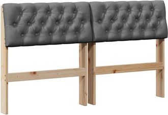 vidaXL Upholstered Headboard Dark Grey 160 cm Solid Pine Wood vidaXL
