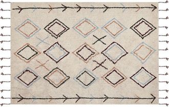 Beliani Rug CORUM Beige 160 x 230 cm Cotton