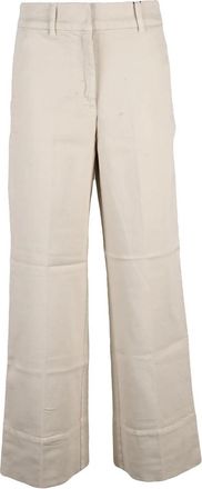 Marella White High-Waisted Wide-Leg Jeans