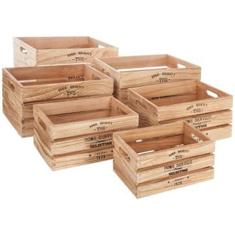 Atmosphera Atmosphera - Juego De 6 Cajas Facto - Madera Cr&eacute;ateur DInt&eacute;rieur