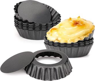 OEM Doce Mini Moldes Para Pasteles De 7,5 Cm Con Base Desmontable, De Acero Al Carbono, Reutilizables, Tartas De Queso, Postres, Cupcakes