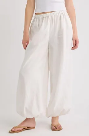 Faithfull The Brand Kortez Balloon Pants in White at Nordstrom, Size Xx-Large