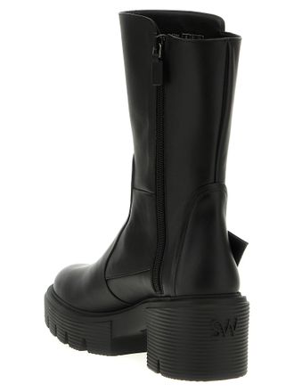 Stuart Weitzman Womens Black Calfskin Ankle Boots