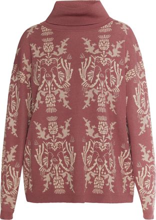 Usha Gebreide trui Dames Oud roze cr&egrave;me