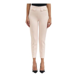 Elisabetta Franchi Cropped Trousers, female, White, M, Cropped Trousers