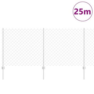 Berkfield Home Durable Garden Fence Set Set of 2 Galvanised steel 25 x 1 m Durable in Silver