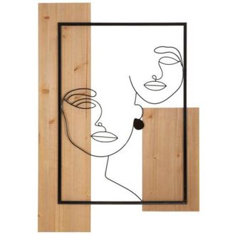 Mauro Ferretti Mauro Ferretti - Decorazione Parete Muro Volti Ferro e Legno cm 63X2X90 - faces
