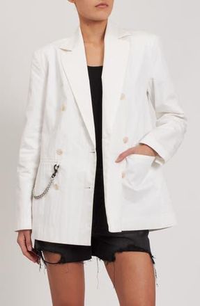 Rebecca Minkoff Brooklyn Chain Double Breasted Blazer in Bright White at Nordstrom Rack, Size 12