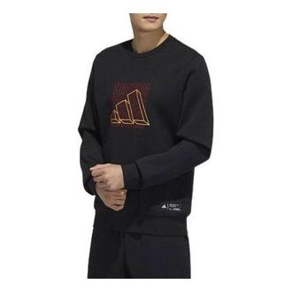 adidas Unisex Logo Printing Round-neck Sweatshirt Black GP1859
